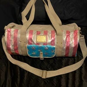 Juicy Couture Y2K Sequins American 🇺🇸 Flag Duffle Gym Weekender Bag